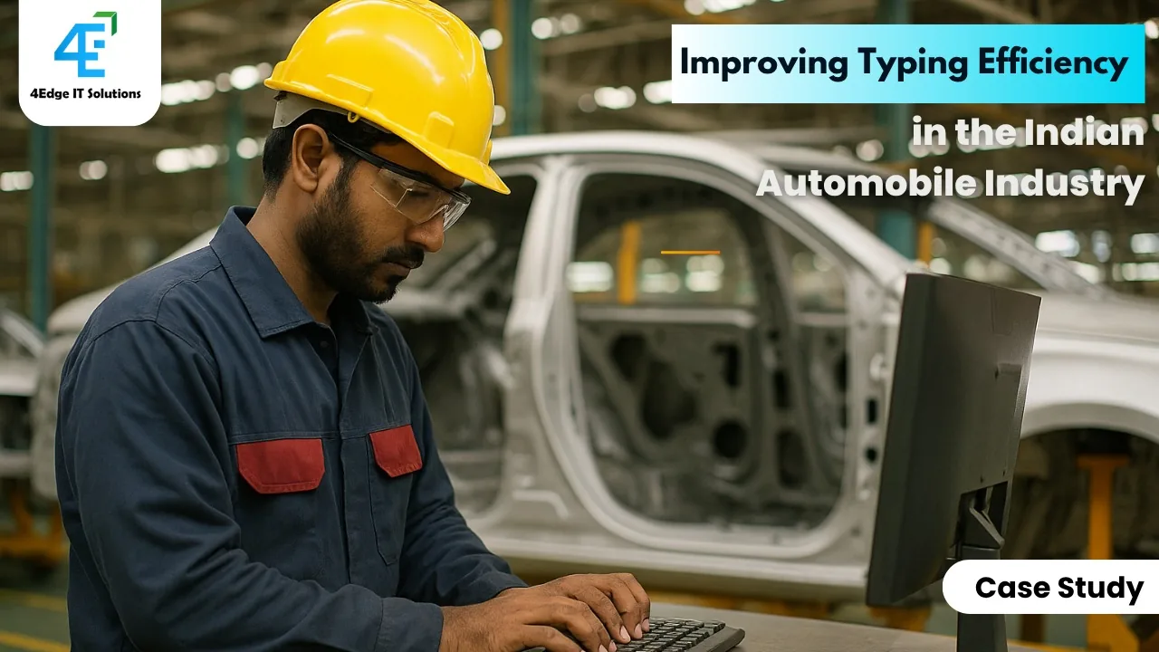Typing training interface for automobile industry workers