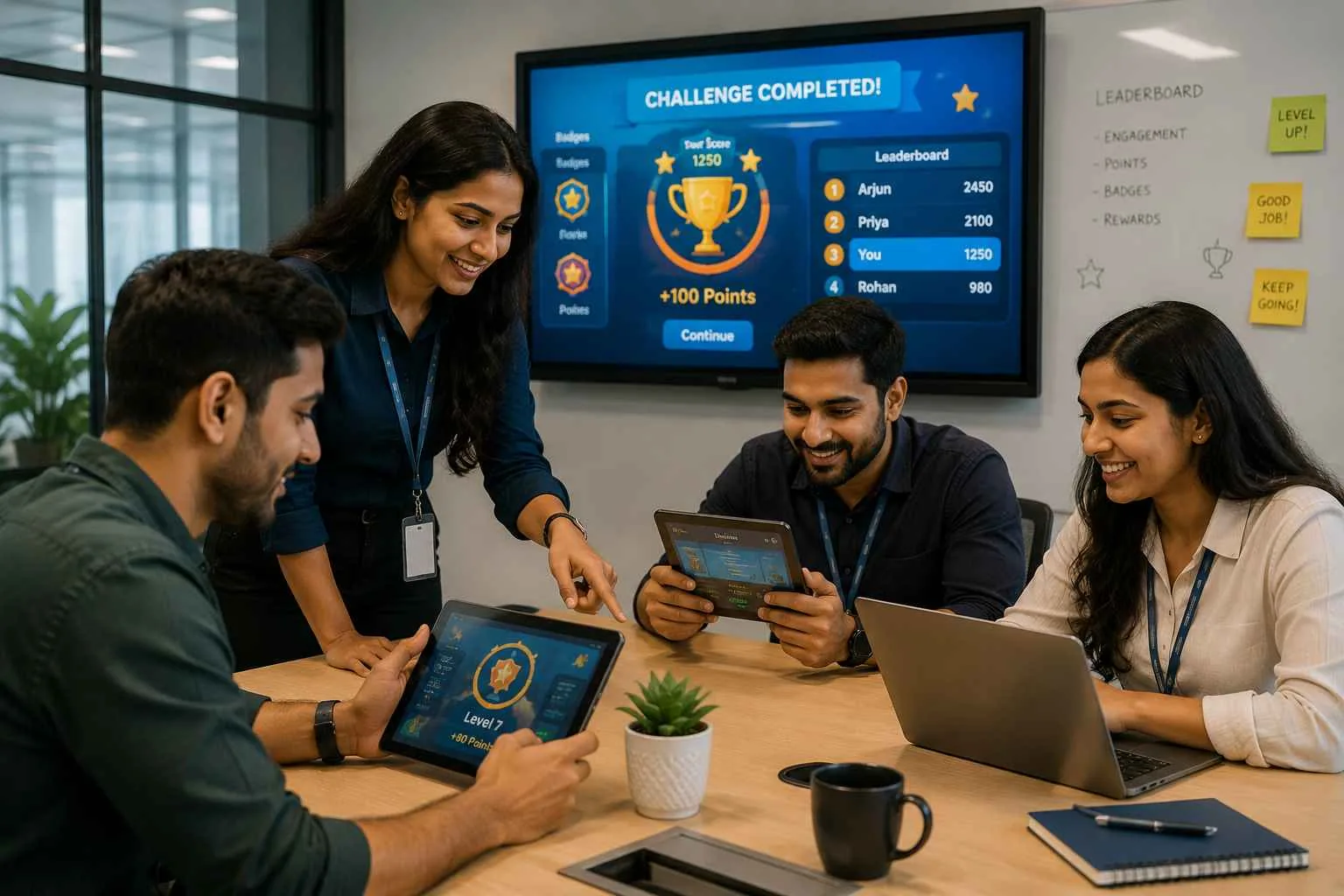 Employees using simulation-based learning and serious games in workplace training